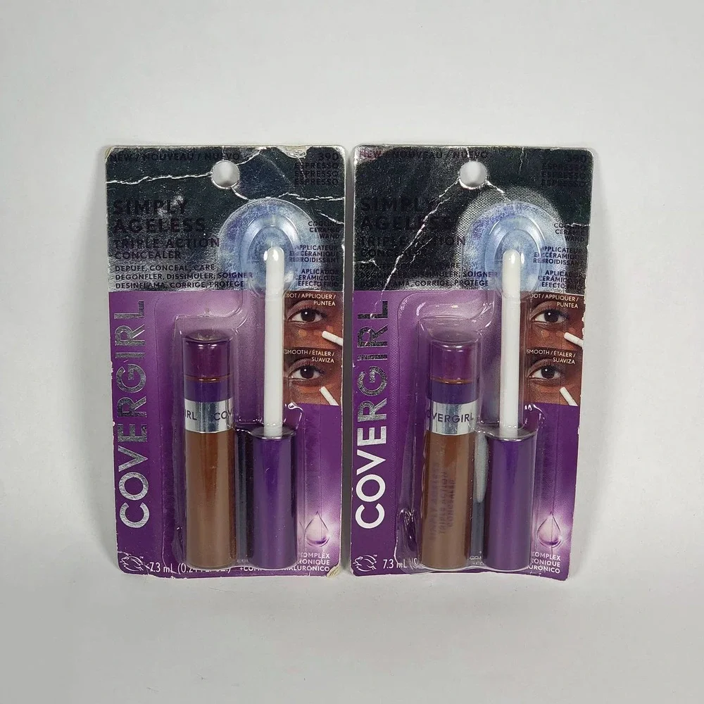 (2) Covergirl Simply Ageless Triple Action Concealer 390 Espresso NEW SHIPS FAST